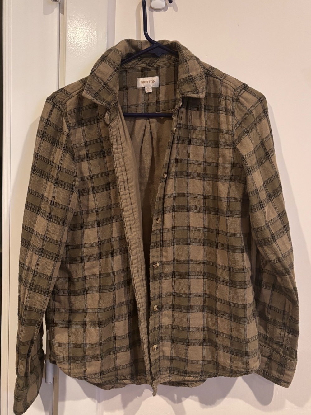 Brixton Olive and Beige Plaid Shirt Jacket